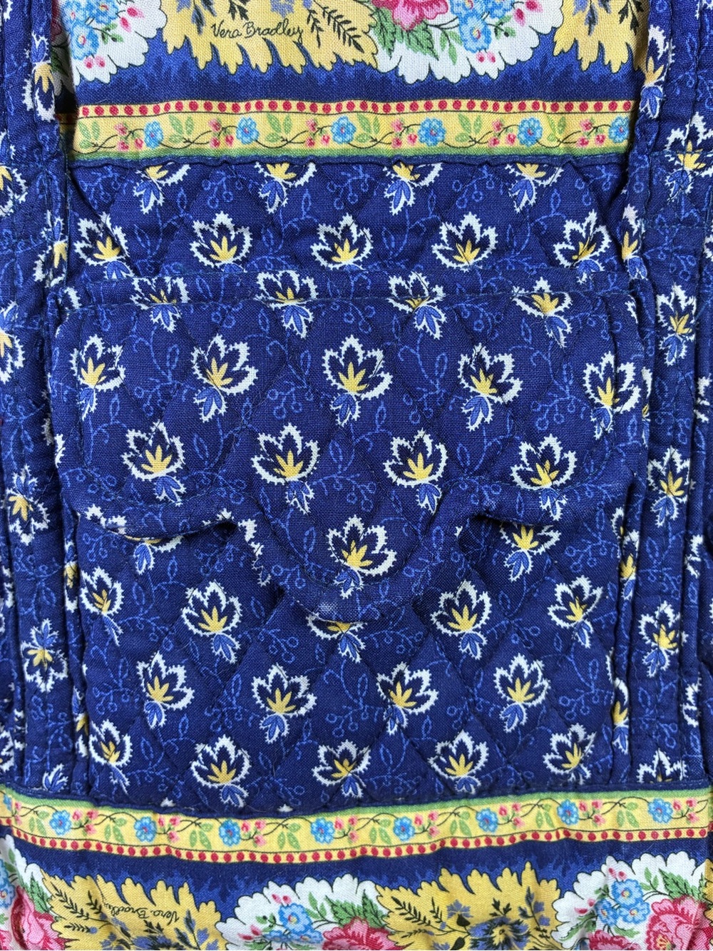 Vera Bradley Maison Blue Vintage Zippered Villager Medium Tote Bag - Picture 4 of 12